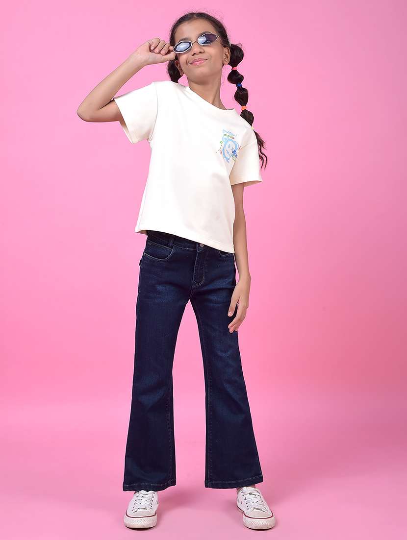 girls solid high rise bootcut jeans - 21985388 -  Standard Image - 4