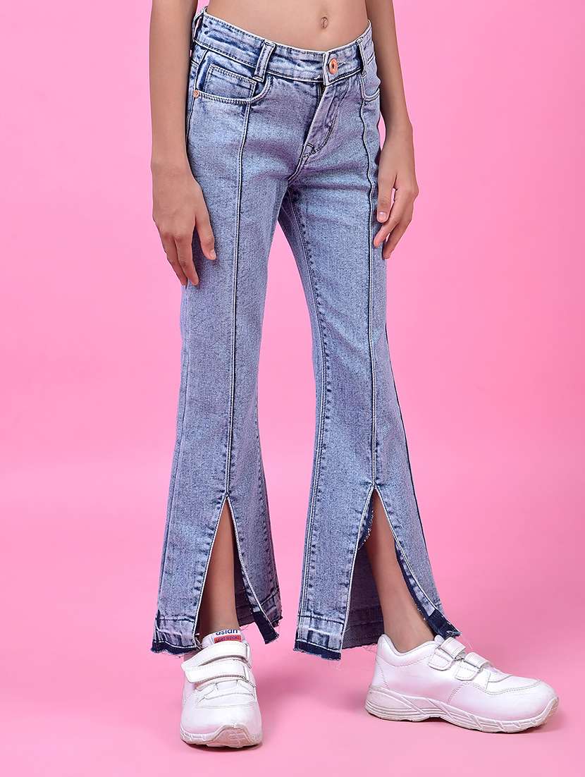 girls solid mid rise bootcut jeans - 21985396 -  Standard Image - 1