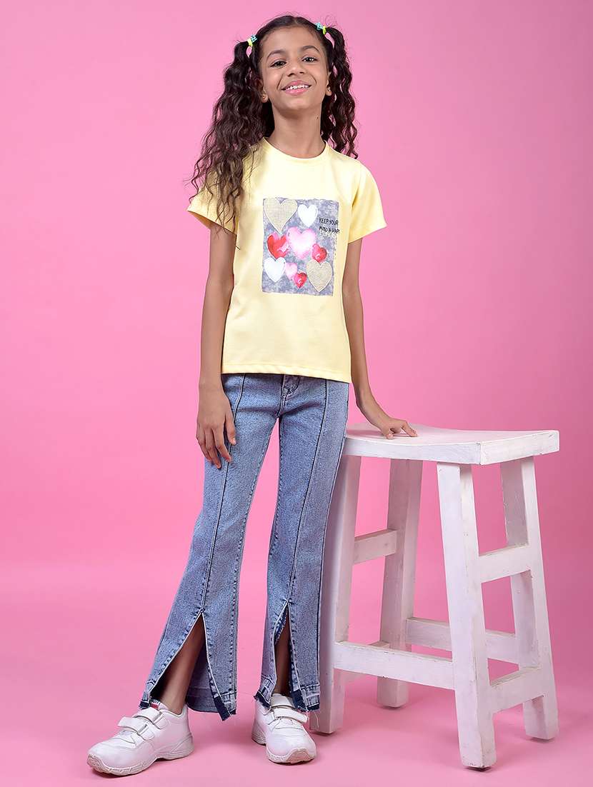 girls solid mid rise bootcut jeans - 21985396 -  Standard Image - 4
