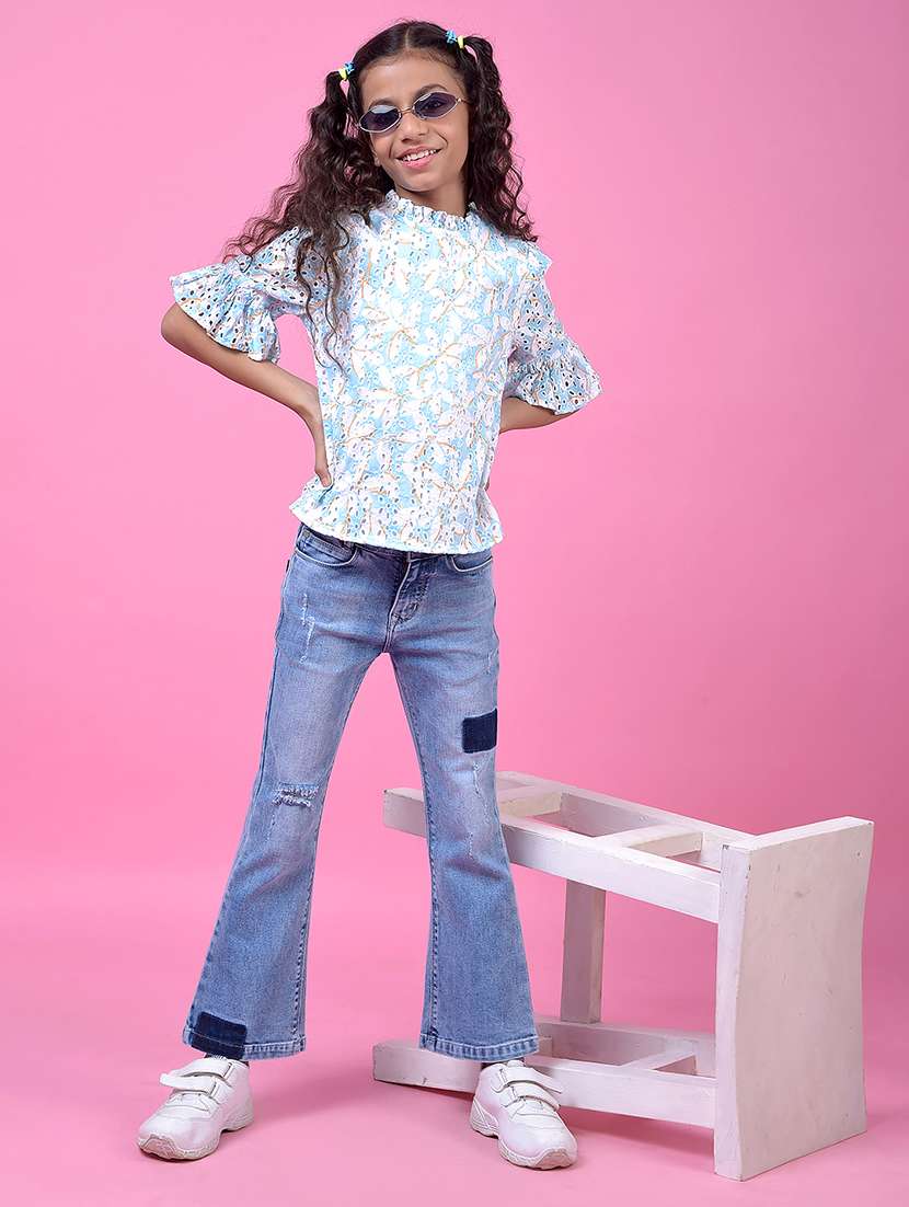 girls solid mid rise bootcut jeans - 21985397 -  Standard Image - 4