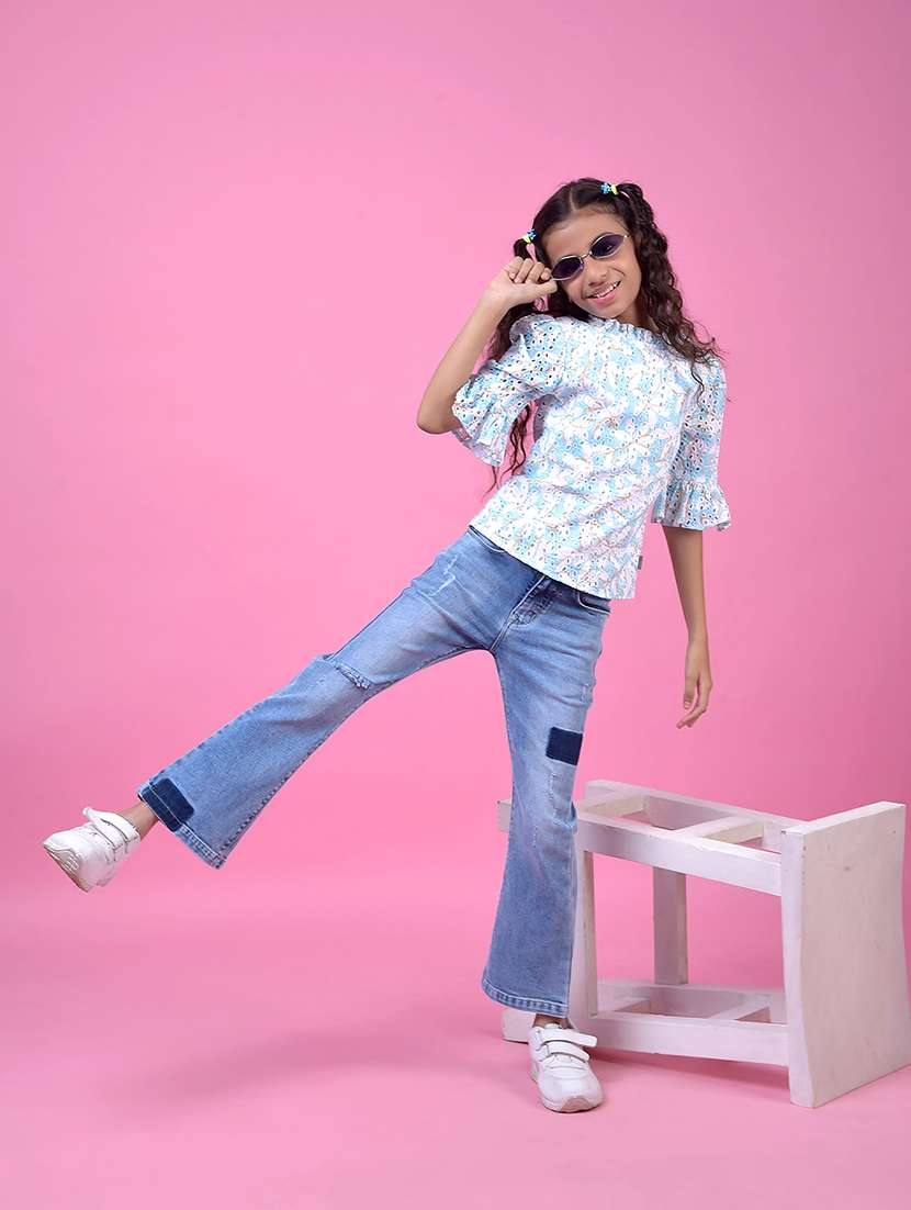 girls solid mid rise bootcut jeans - 21985397 -  Standard Image - 6