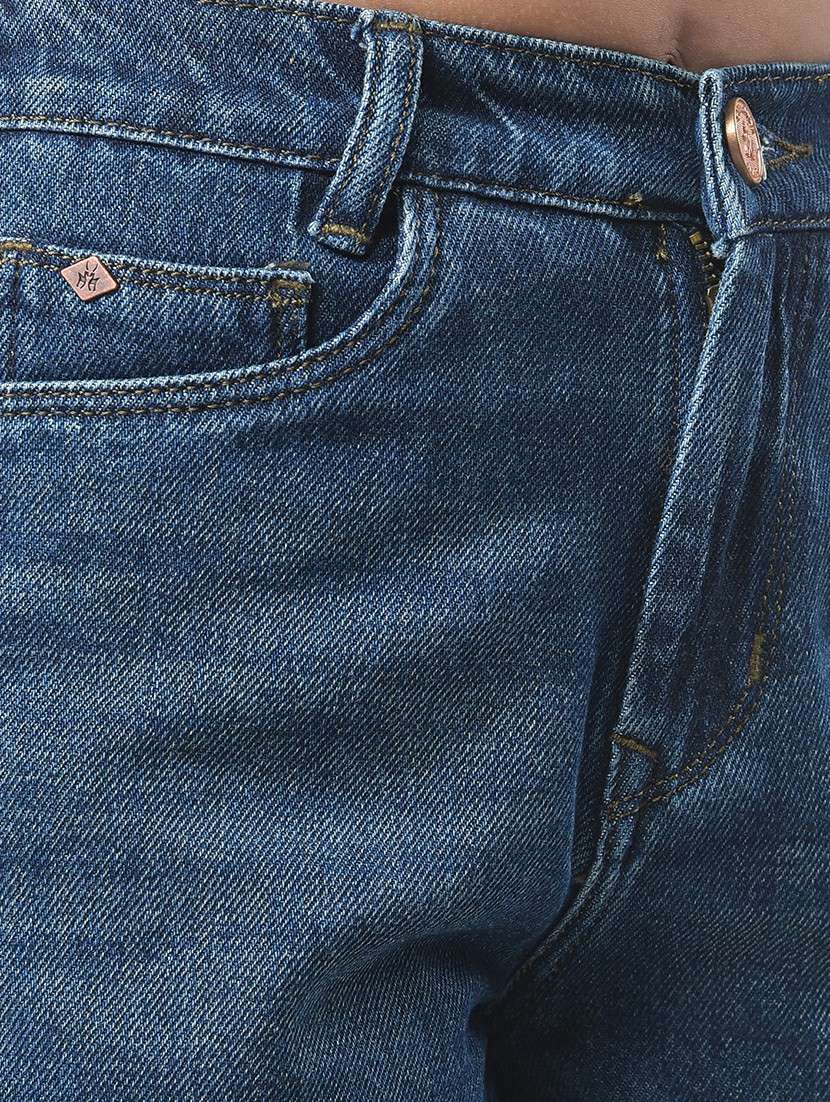 girls solid mid rise denim shorts - 21985405 -  Standard Image - 6