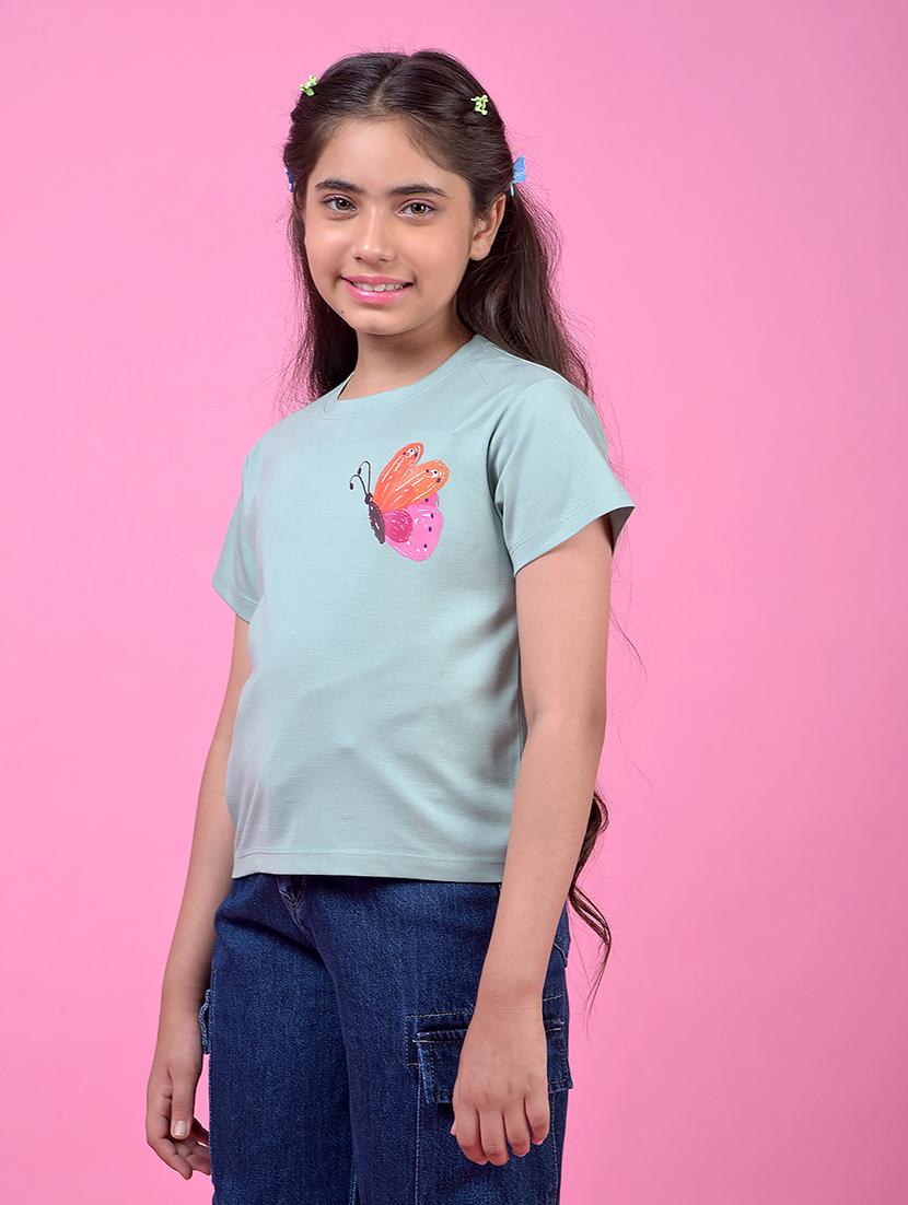 girls printed short sleeve tee - 21985424 - Standard Image - 1