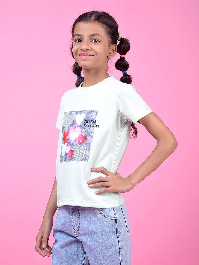 green polyester front print tee - 21985433 -  Standard Image - 1
