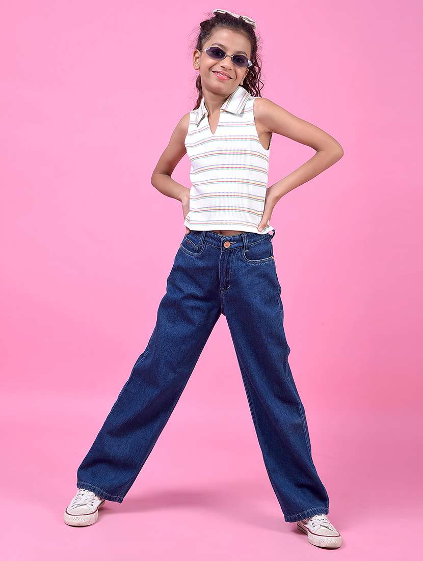 girls striped sleeveless polo tee - 21985436 -  Standard Image - 4