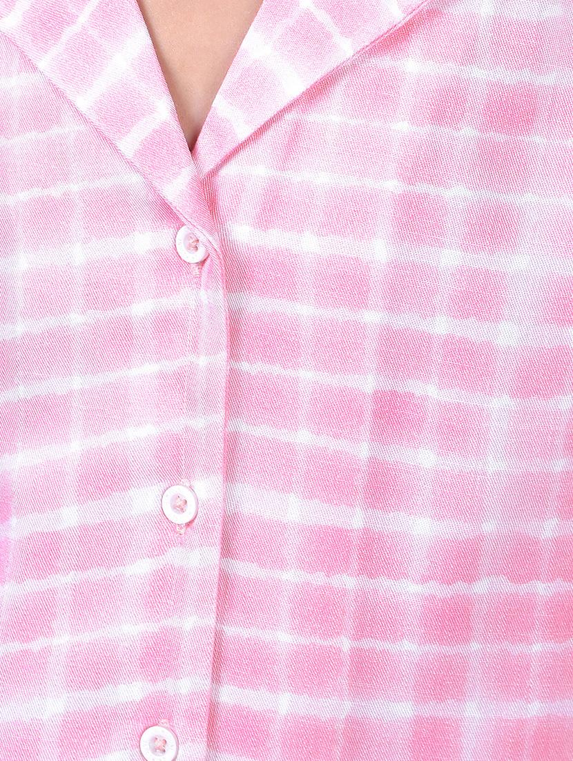 girls pink checkered lapel collar shirt - 21985443 - Standard Image - 6