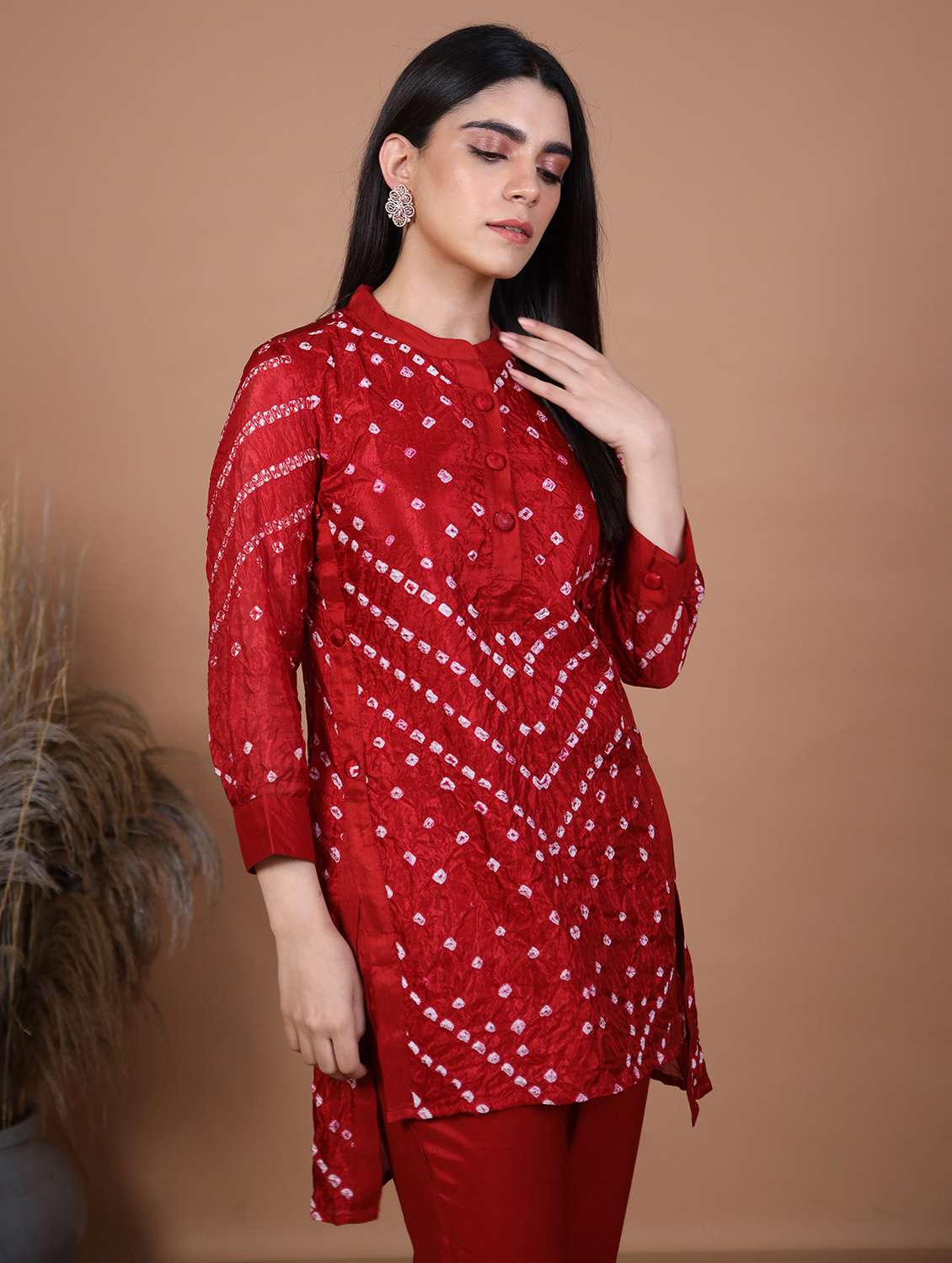 women bandhani long sleeve ethnic co-ord set - 21985447 - Standard Image - 4