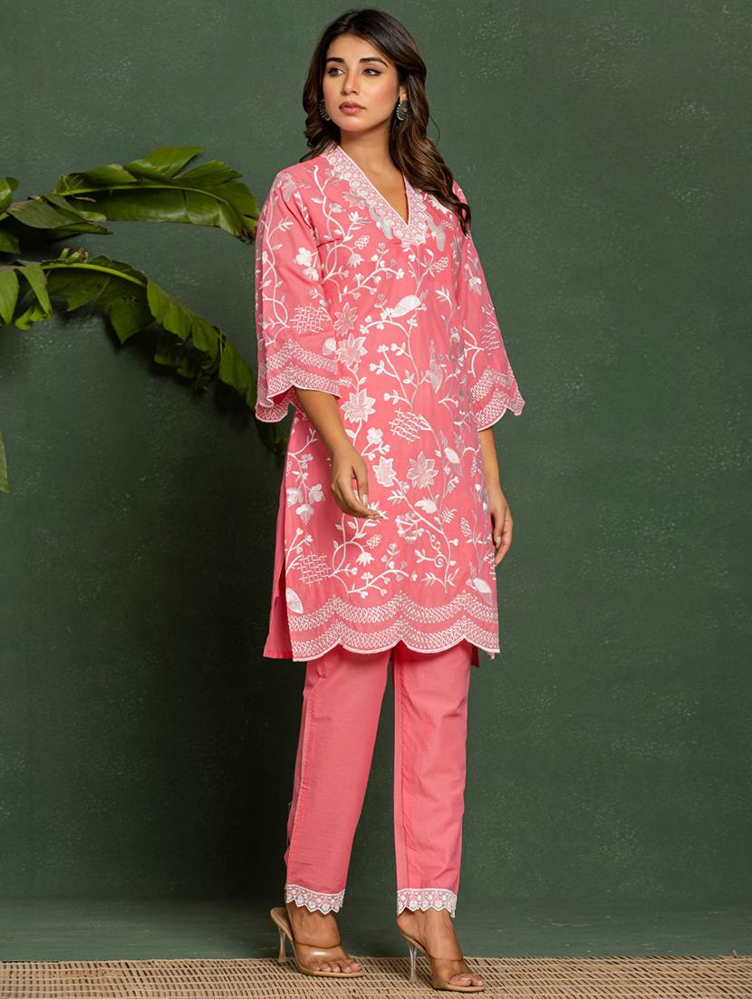 women floral three quarter sleeve ethnic co-ord set - 21985478 -  Standard Image - 1