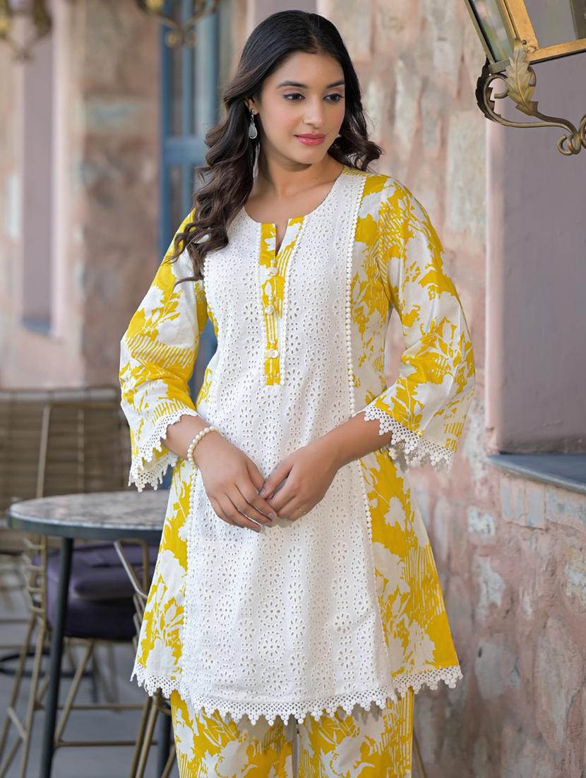 women floral three quarter sleeve ethnic co-ord set - 21985480 - Standard Image - 4