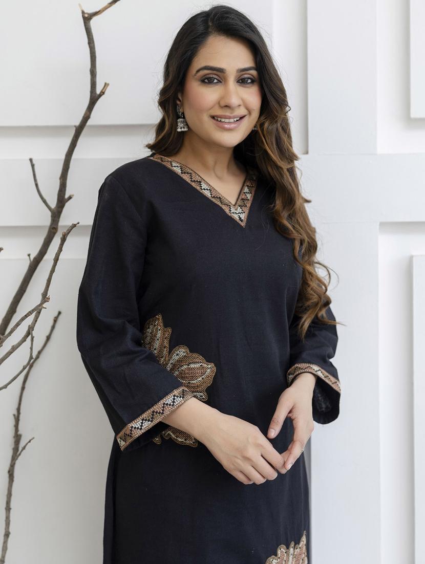 women floral long sleeve kurta pant set - 21985502 - Standard Image - 4