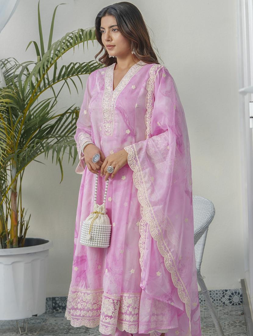 women printed long sleeve kurta pant with dupatta set - 21985517 - Standard Image - 1