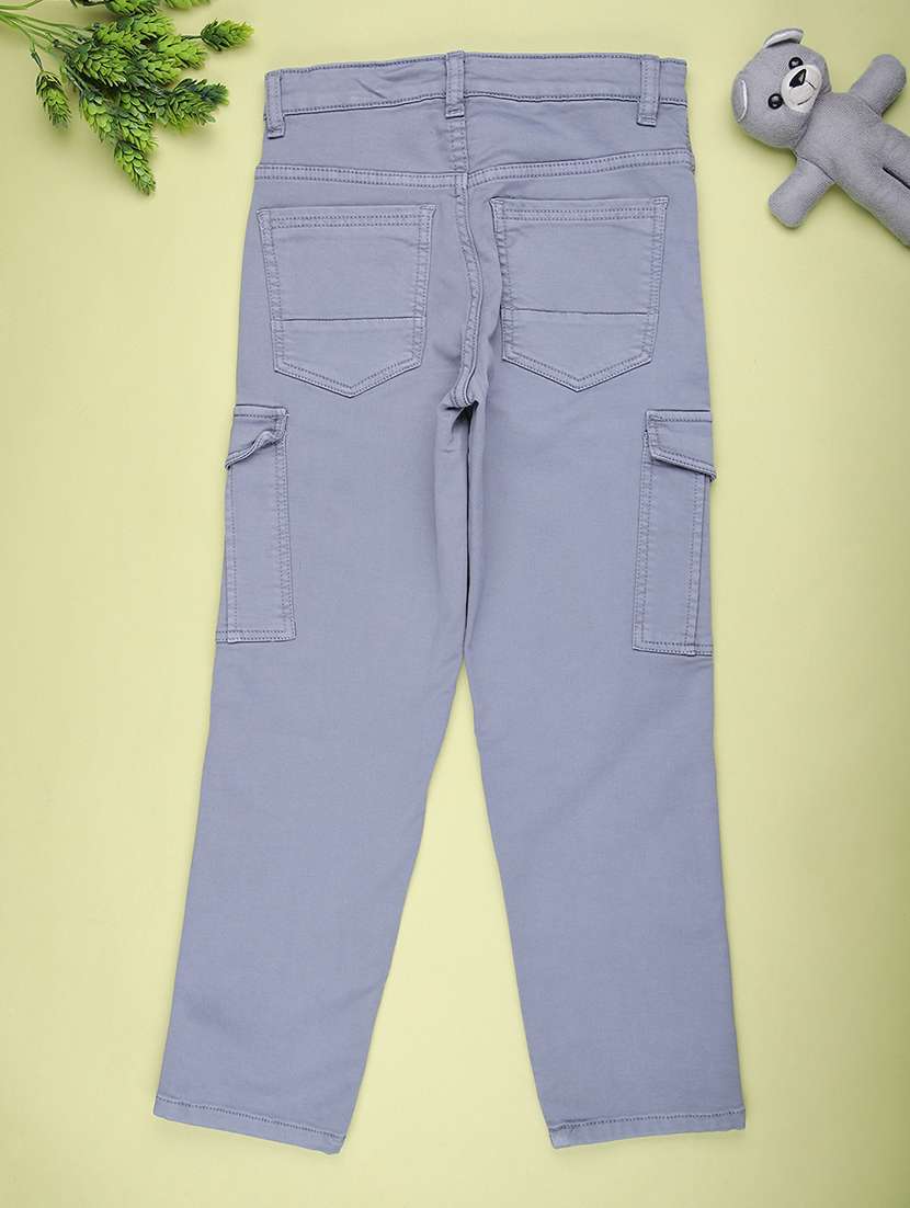 boys solid mid rise cargo - 21985674 -  Standard Image - 1