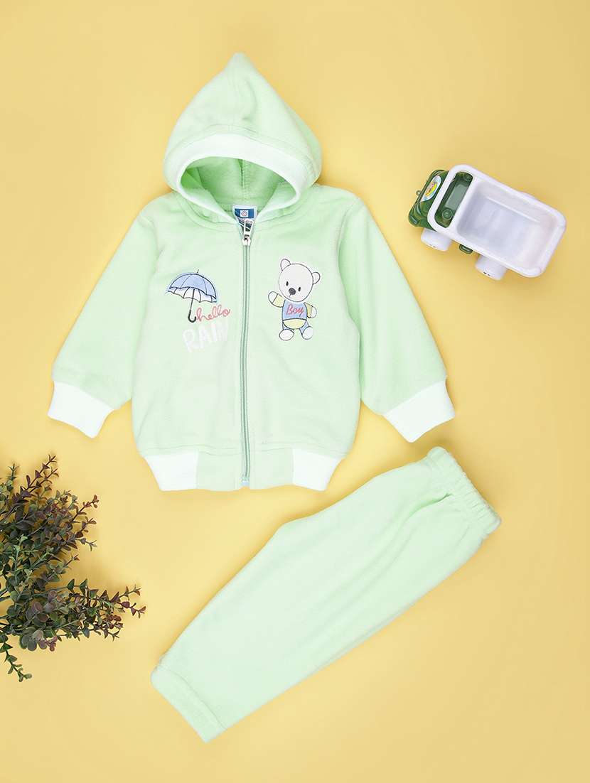 kids printed hooded full length set