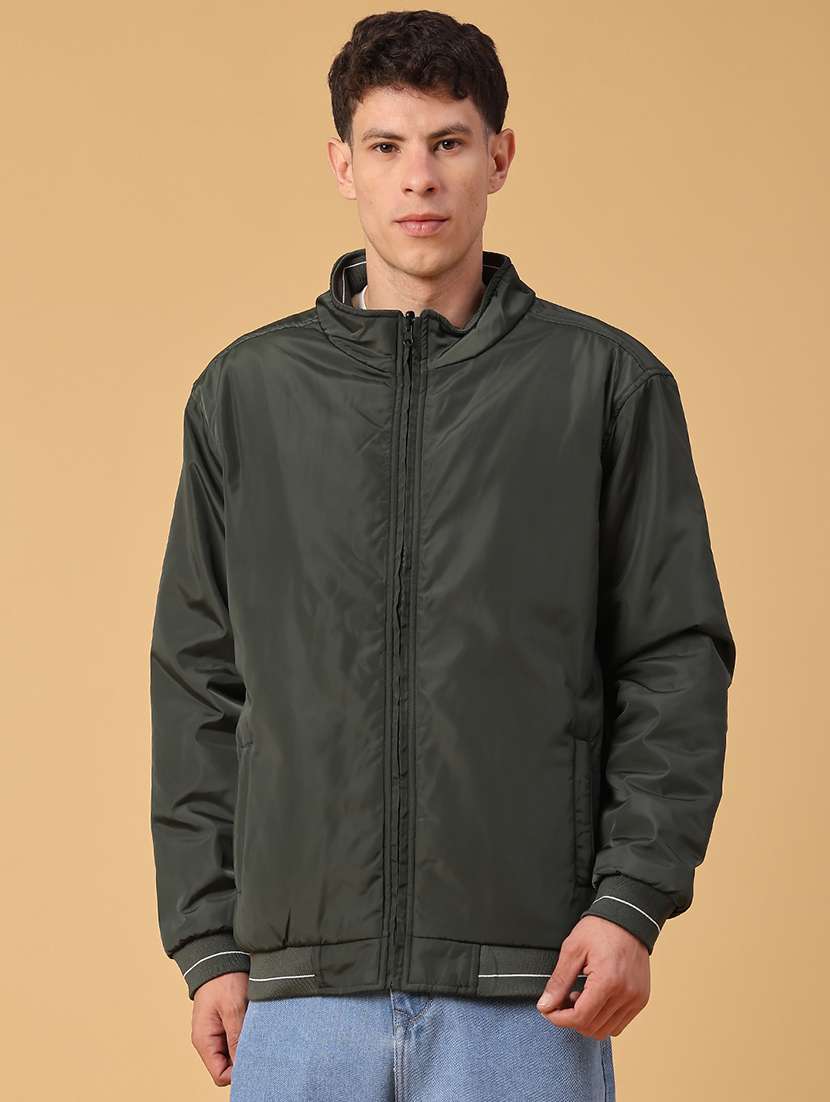 Men Solid Long Sleeve Bomber Jacket - 21985787 -  Standard Image - 1