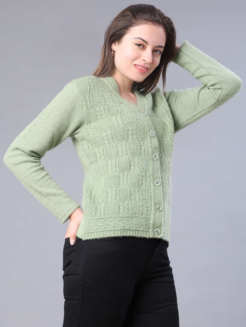 women self design long sleeve cardigan - 21985789 -  Standard Image - 1