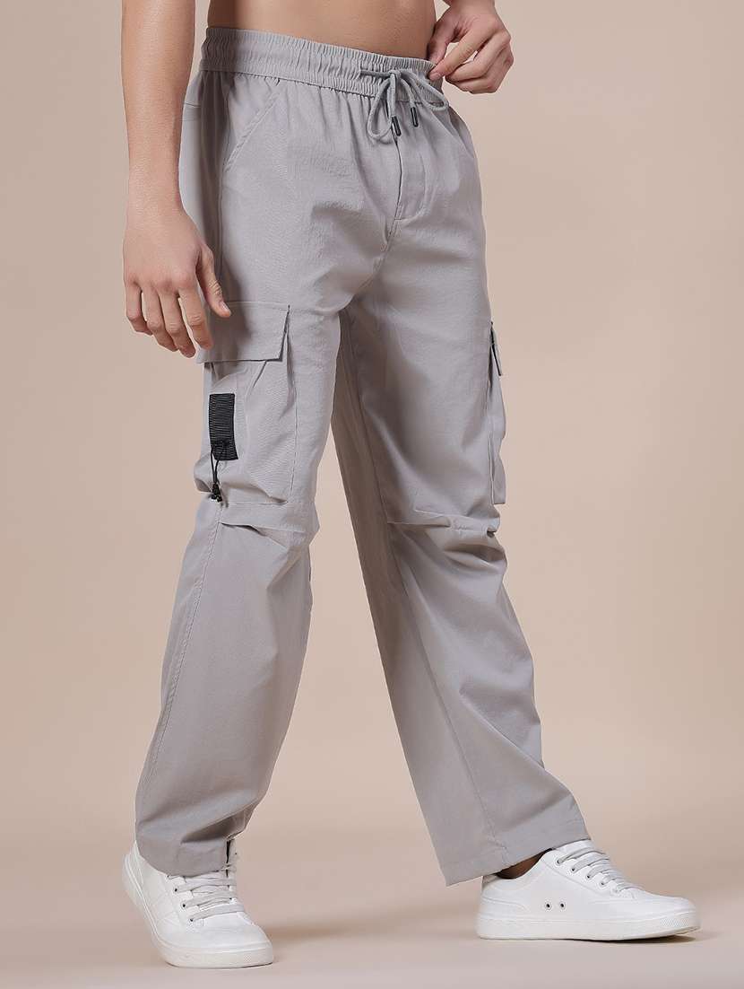 men solid mid rise regular fit cargo - 21985802 -  Standard Image - 1