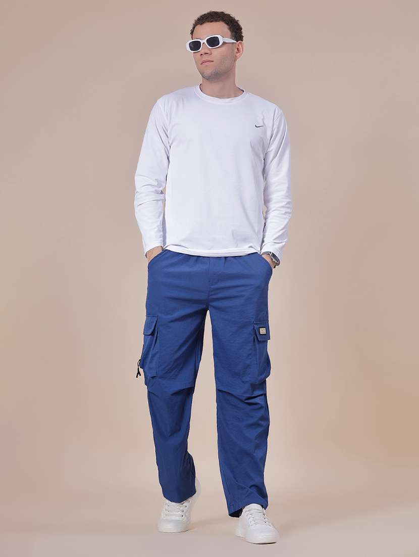 men solid mid rise regular fit cargo - 21985804 -  Standard Image - 4