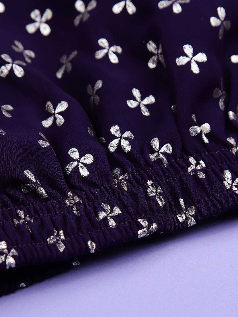 girls foil print lehenga choli with dupatta set - 21985900 -  Standard Image - 4