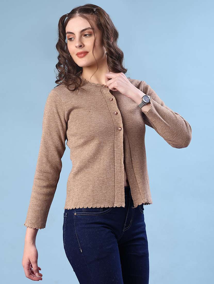 women solid long sleeve cardigan - 21985937 -  Standard Image - 1