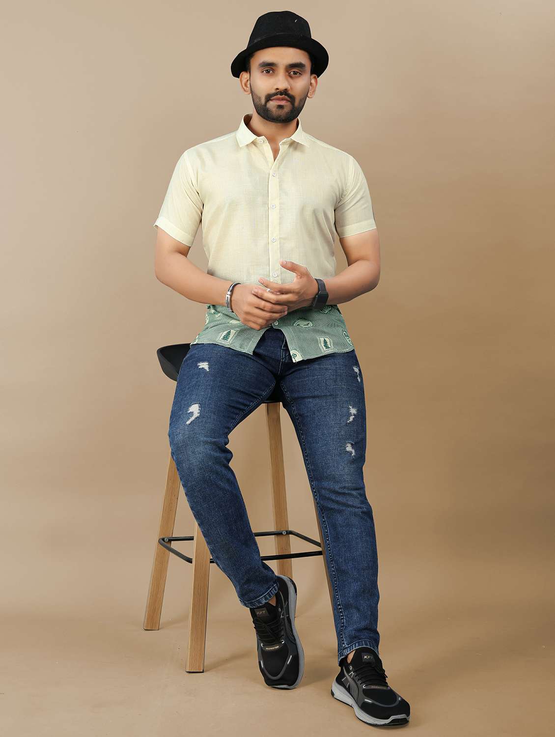 men printed short sleeve collared regular fit shirt - 21985944 -  Standard Image - 4