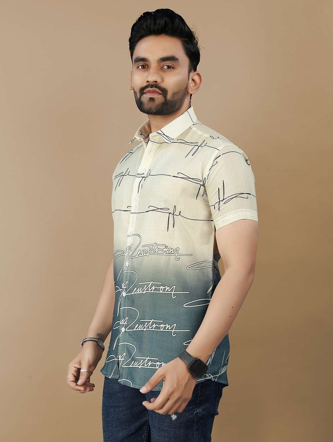 blue cotton casual shirt - 21985946 -  Standard Image - 1