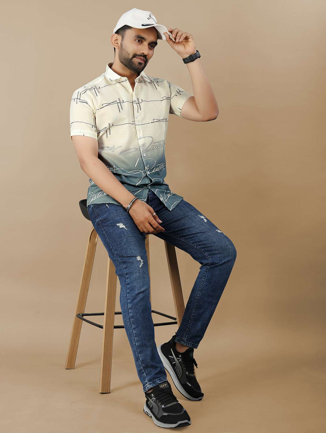 blue cotton casual shirt - 21985946 -  Standard Image - 4