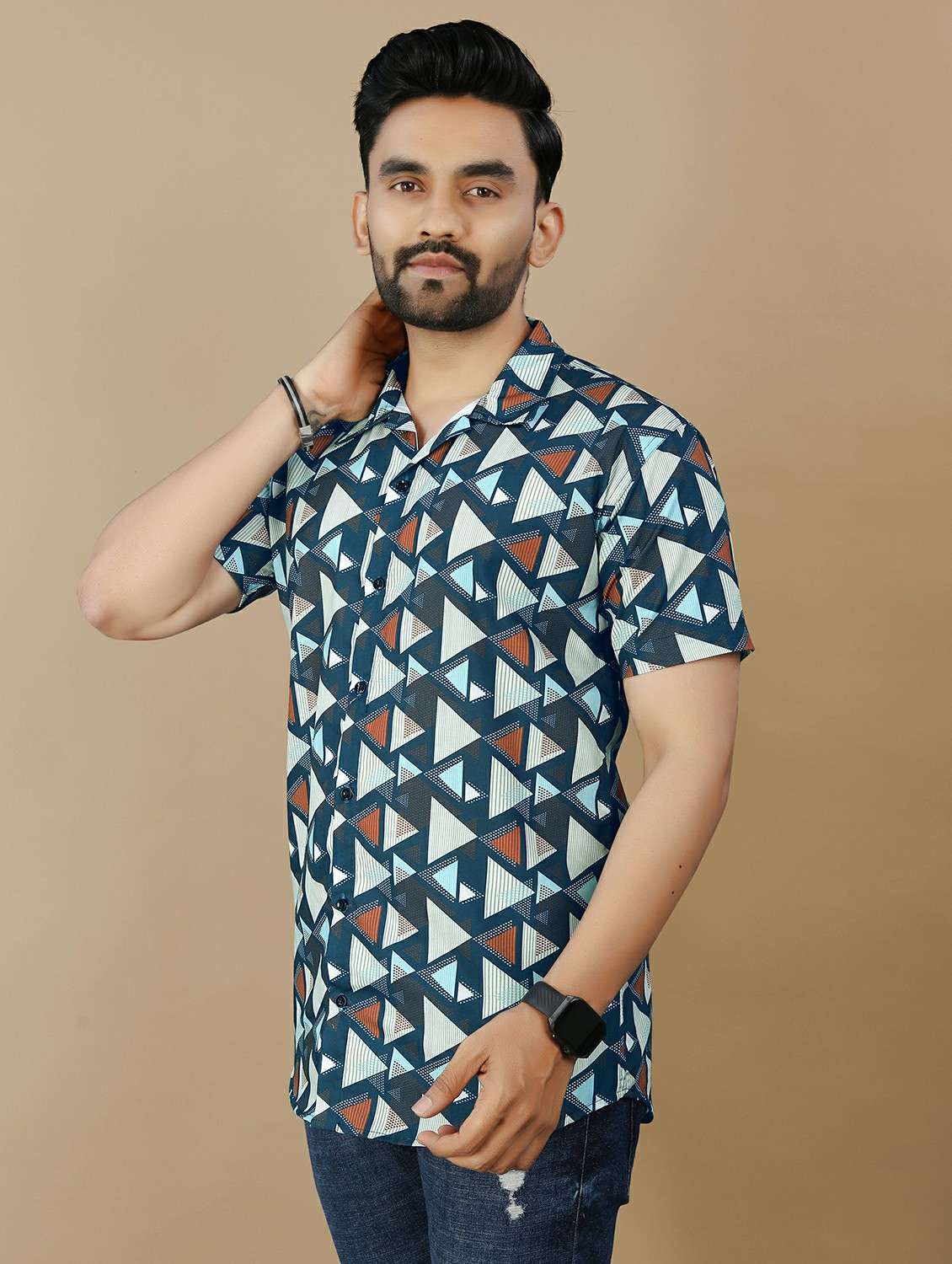 blue cotton casual shirt - 21985958 - Standard Image - 1