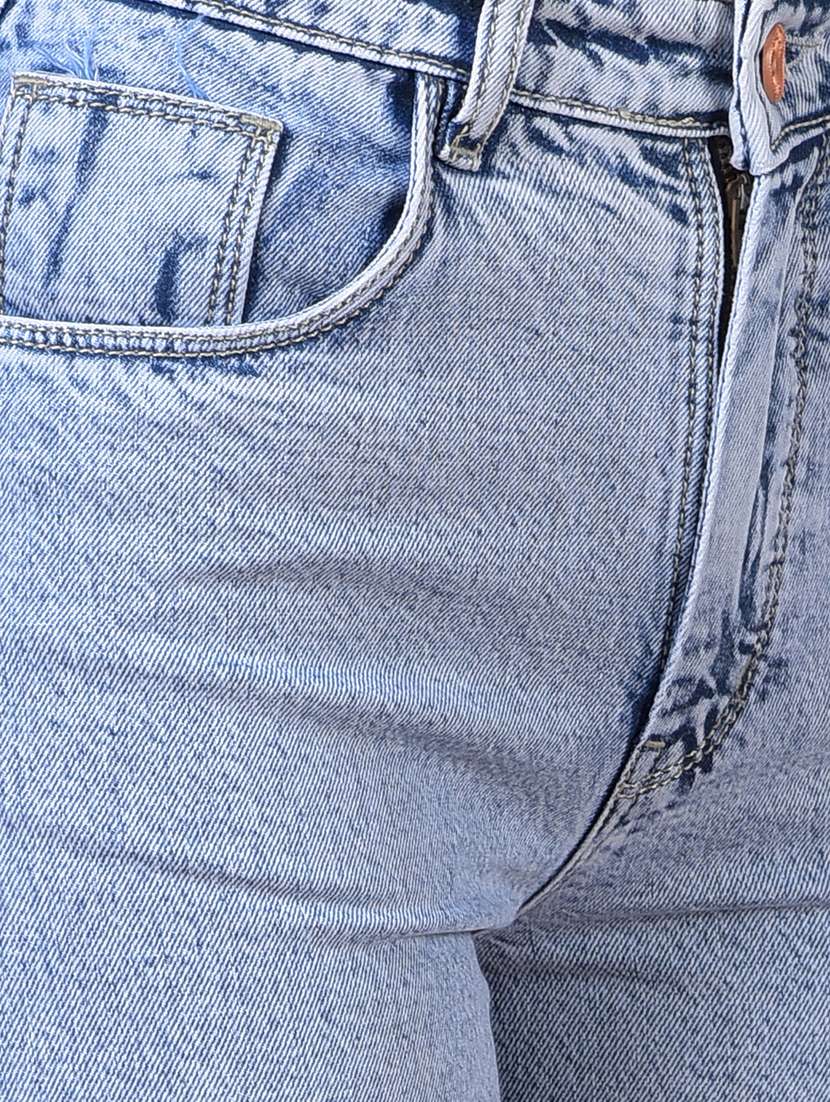 women solid high rise denim cargo - 21986029 -  Standard Image - 6