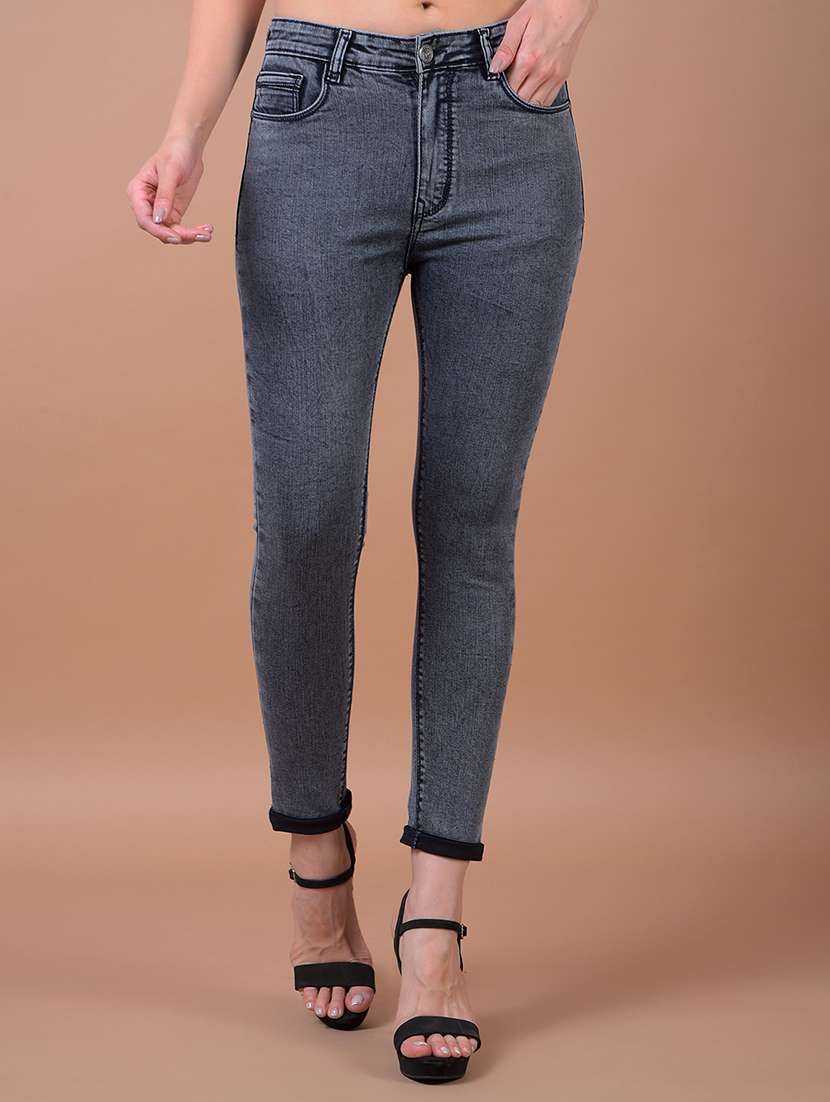 women solid mid rise skinny jeans