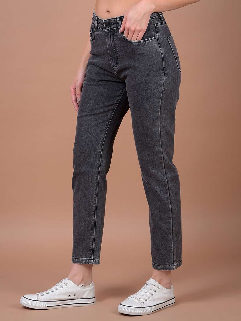 women solid mid rise straight fit jean - 21986036 -  Standard Image - 1