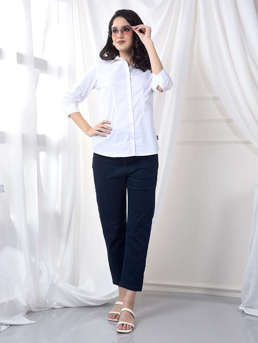 women solid high rise boyfriend fit jean - 21986050 -  Standard Image - 6