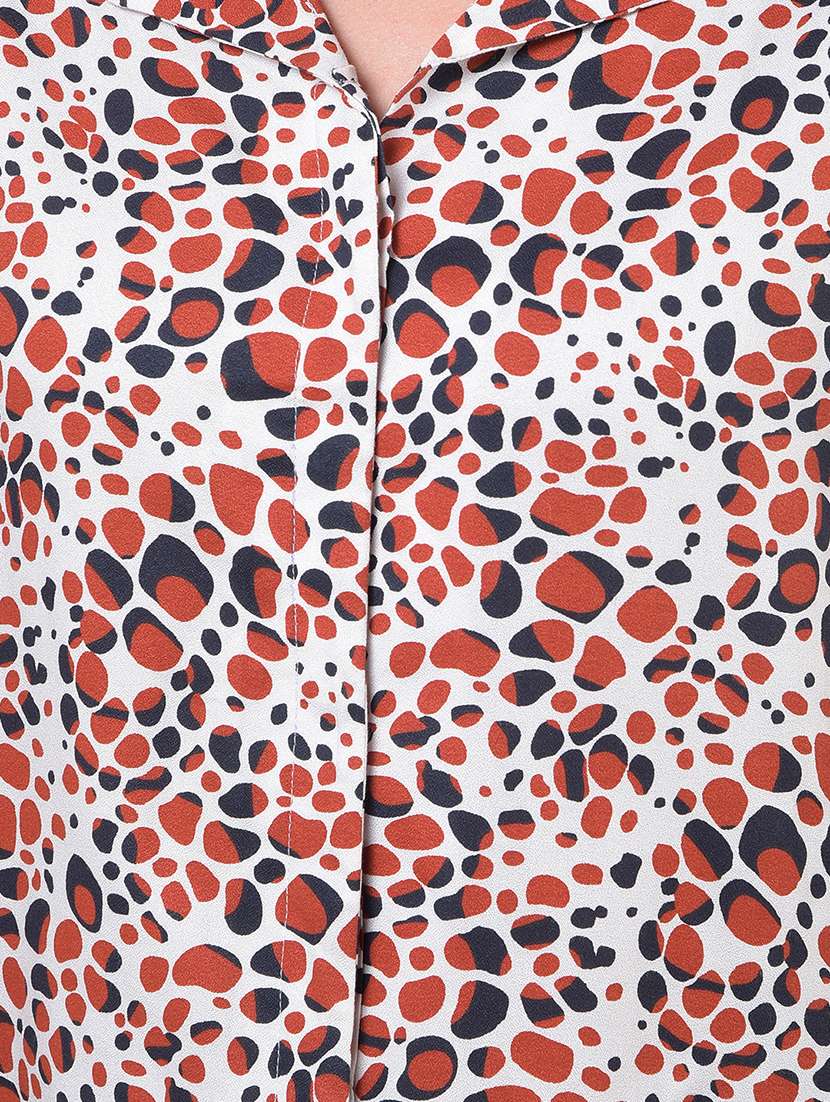 women printed long sleeve lapel collared shirt - 21986076 -  Standard Image - 6