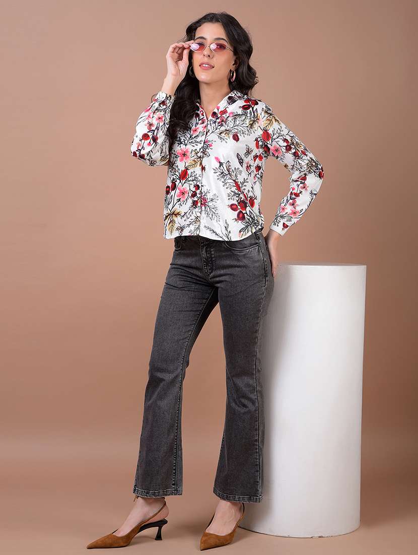 women printed long sleeve collared shirt - 21986081 -  Standard Image - 4