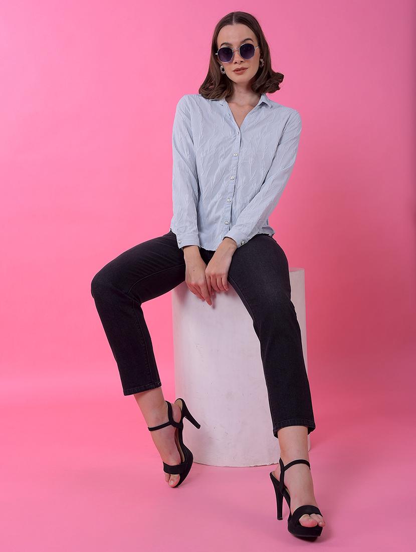 women self designed collared long sleeve shirt - 21986090 - Standard Image - 4