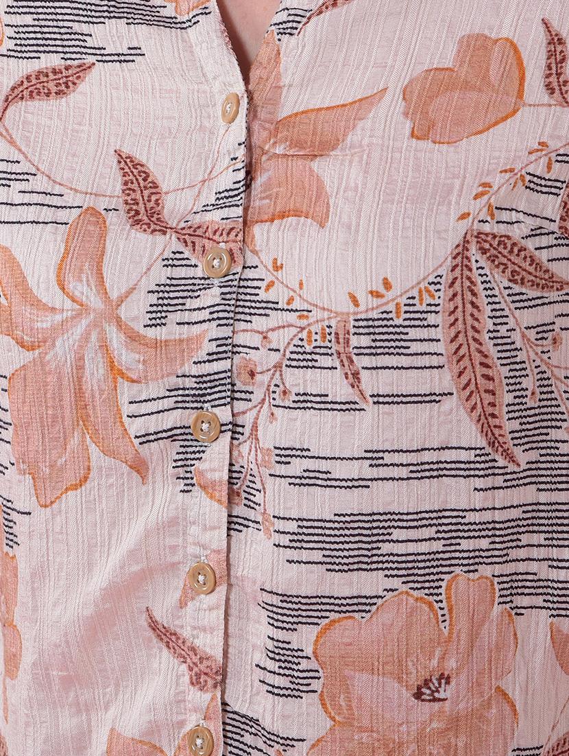 women printed three quarter sleeve shirt - 21986097 - Standard Image - 6