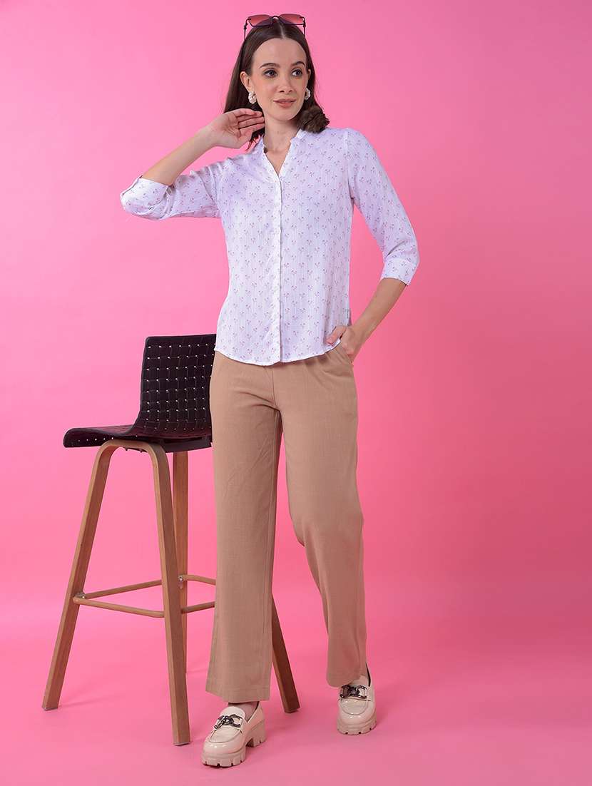 women floral print three quarter sleeve shirt  - 21986108 -  Standard Image - 4