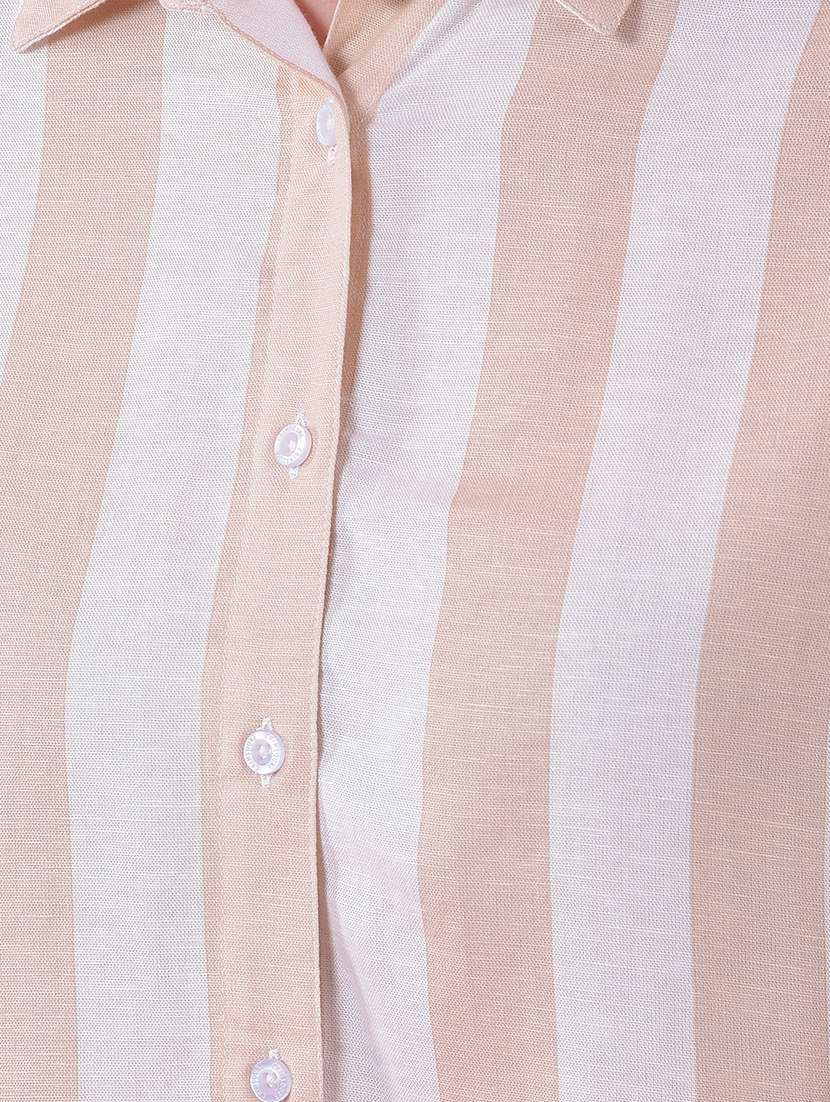 women striped collared long sleeve shirt  - 21986117 -  Standard Image - 6