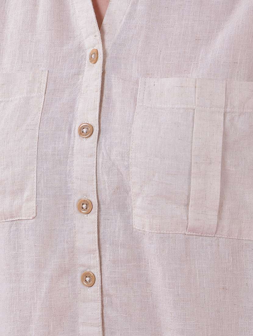 women solid collared long sleeve high low shirt  - 21986120 -  Standard Image - 6