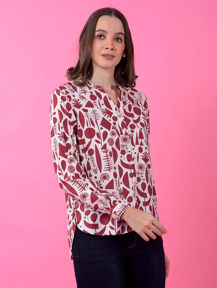women printed long sleeve shirt  - 21986123 -  Standard Image - 1