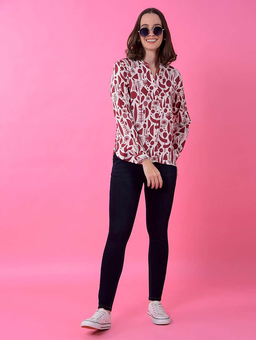 women printed long sleeve shirt  - 21986123 -  Standard Image - 4