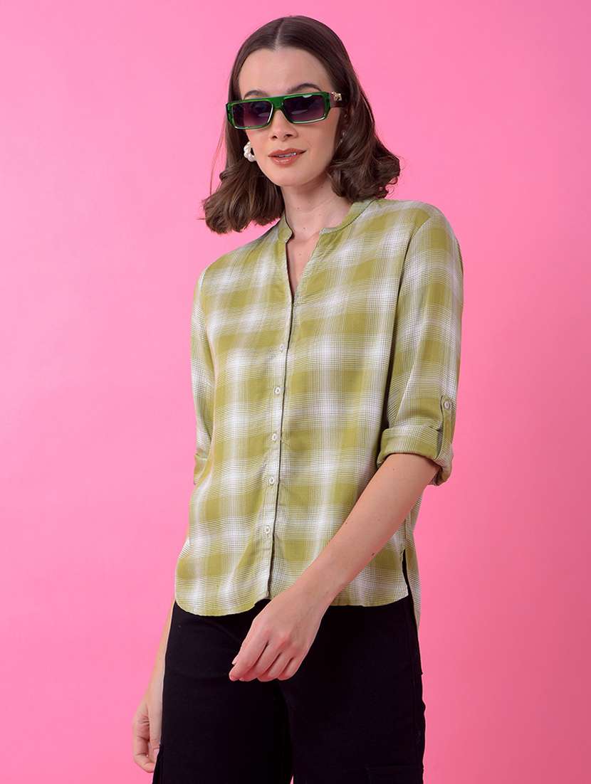 women checkered long sleeve shirt - 21986125 - Zoom Image - 0