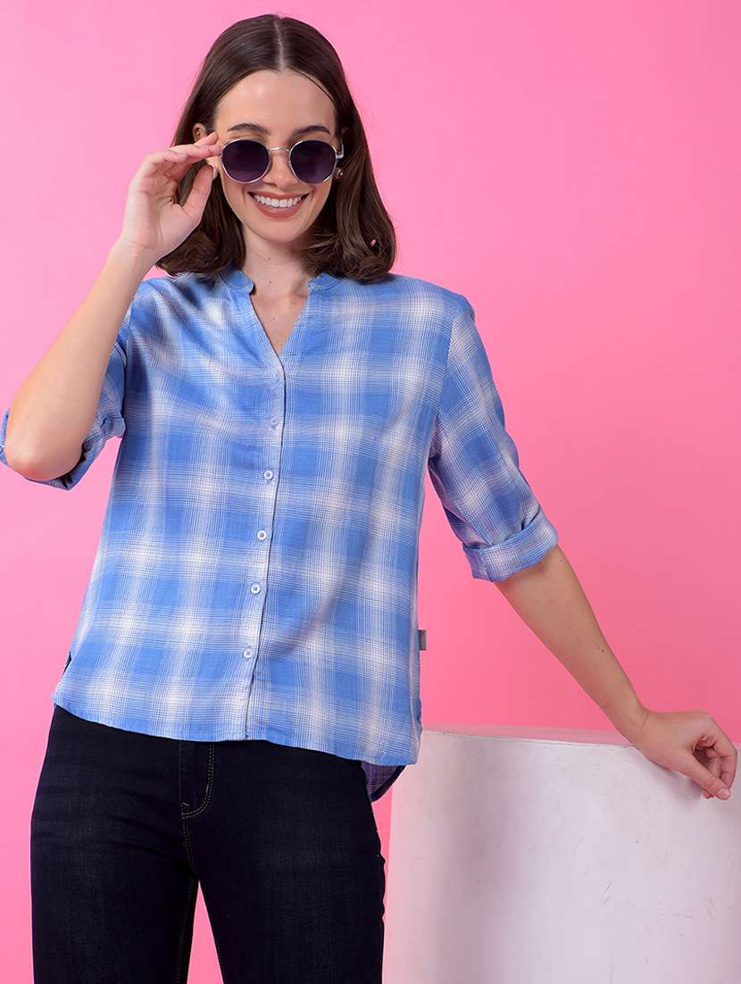 women checkered long sleeve shirt - 21986126 - Zoom Image - 0