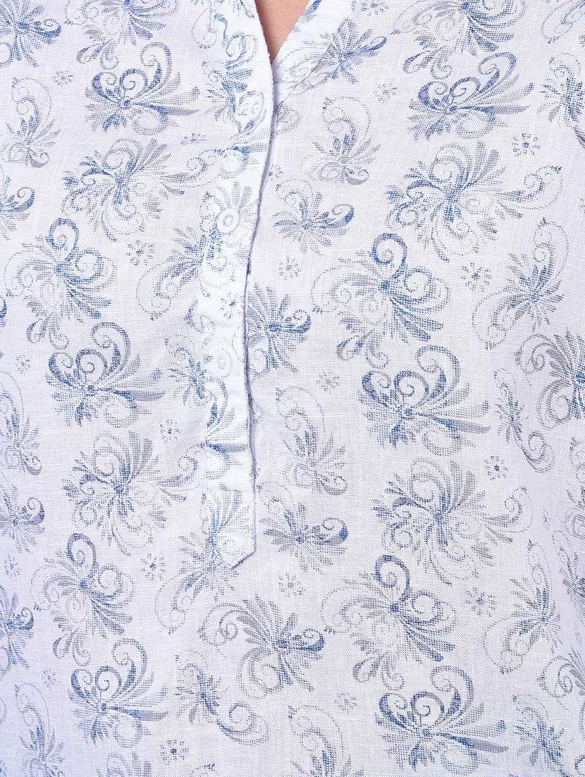 women printed three quarter sleeve high low top - 21986141 -  Standard Image - 6