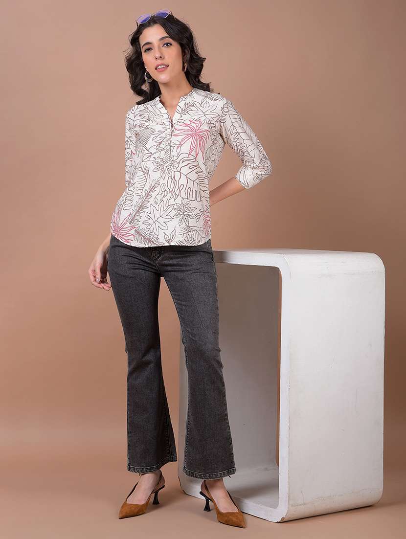 women printed three quarter sleeve regular top - 21986151 - Standard Image - 4