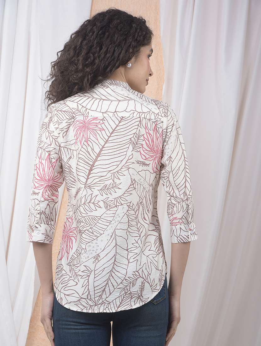 women printed three quarter sleeve regular top - 21986151 -  Standard Image - 4