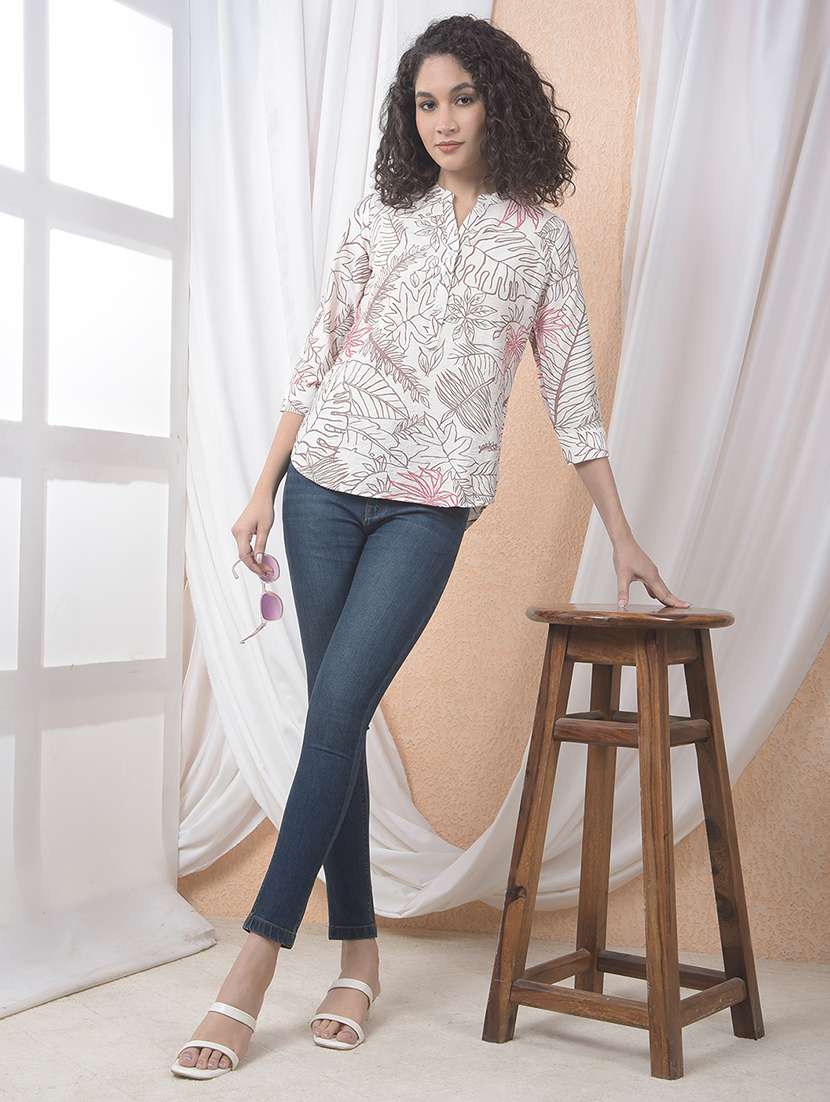 women printed three quarter sleeve regular top - 21986151 -  Standard Image - 6