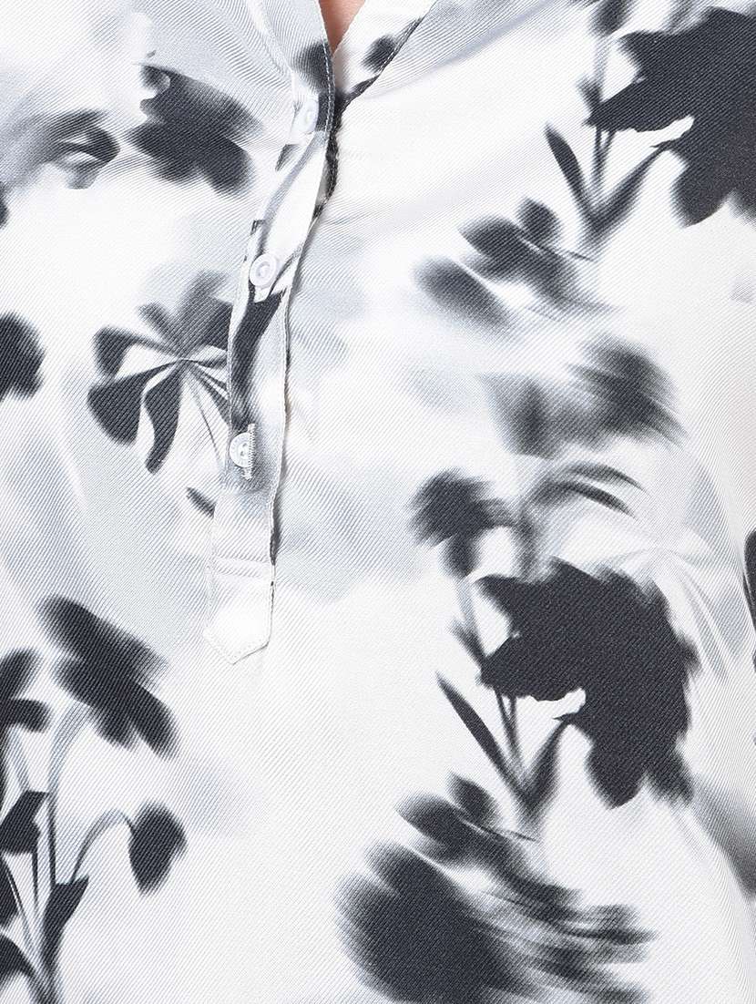 women floral print three quarter sleeve high low top - 21986155 - Standard Image - 6