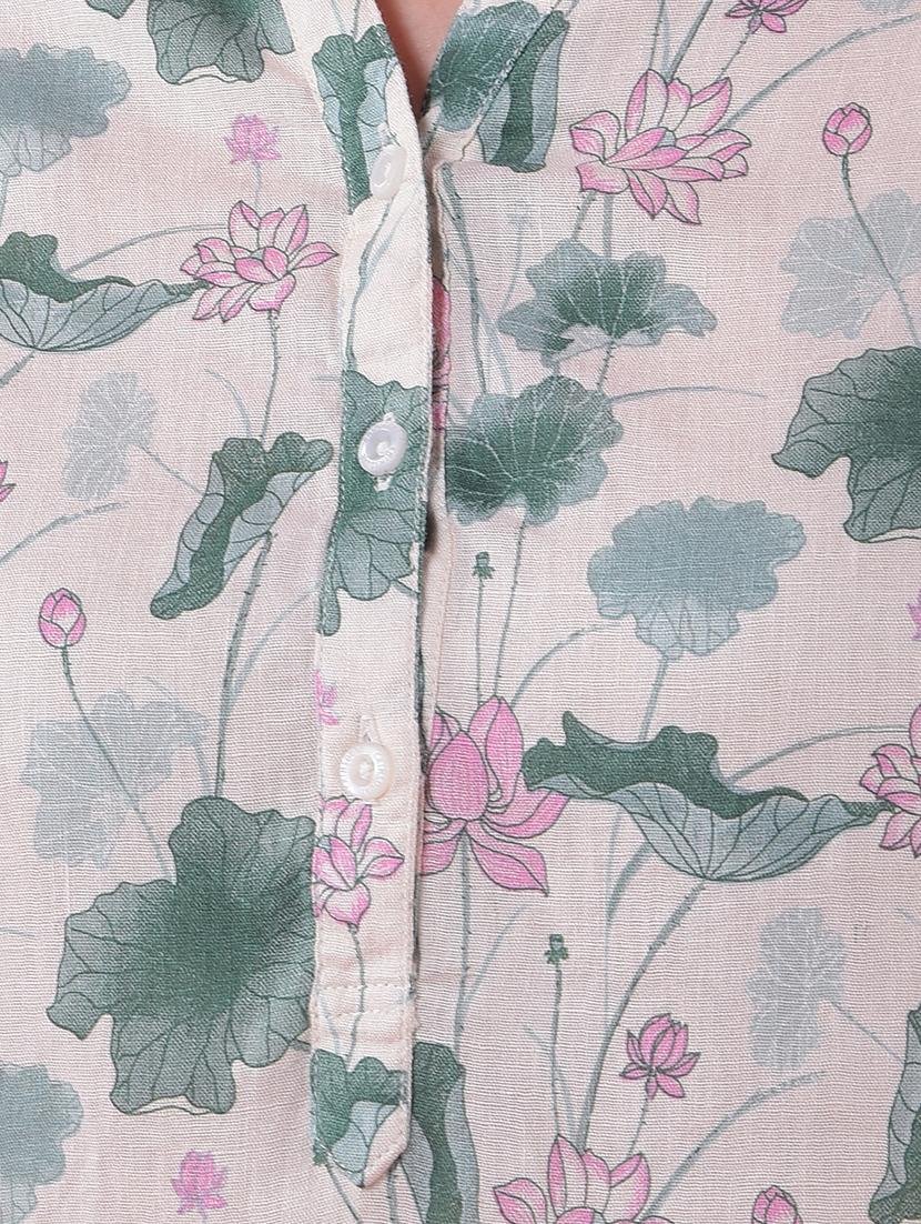 women floral print three quarter sleeve regular top - 21986161 - Standard Image - 6