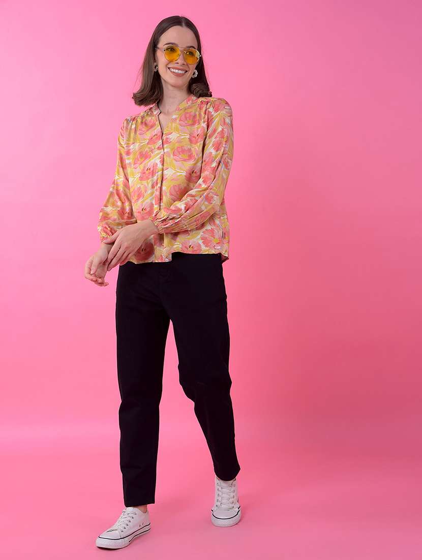 women floral print long sleeve regular top - 21986163 - Standard Image - 4