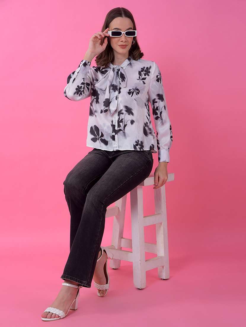 women printed long sleeve regular top - 21986167 - Standard Image - 4